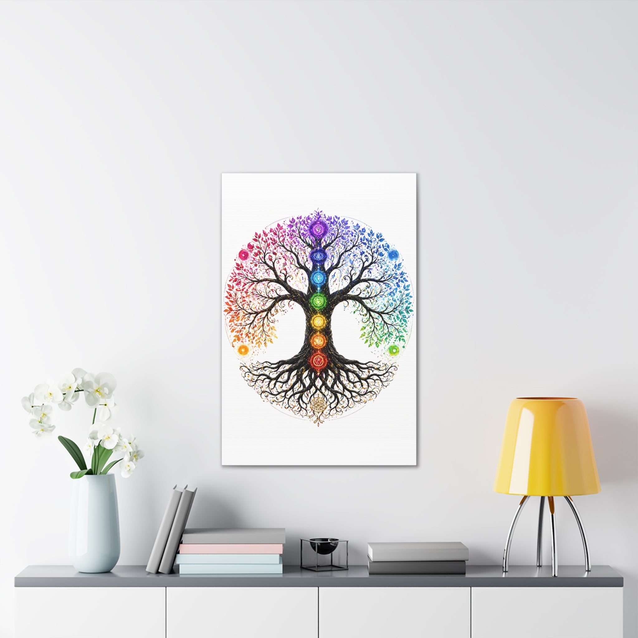 Chakra Tree of Life Canvas Art — Rainbow Chakra Wall Print