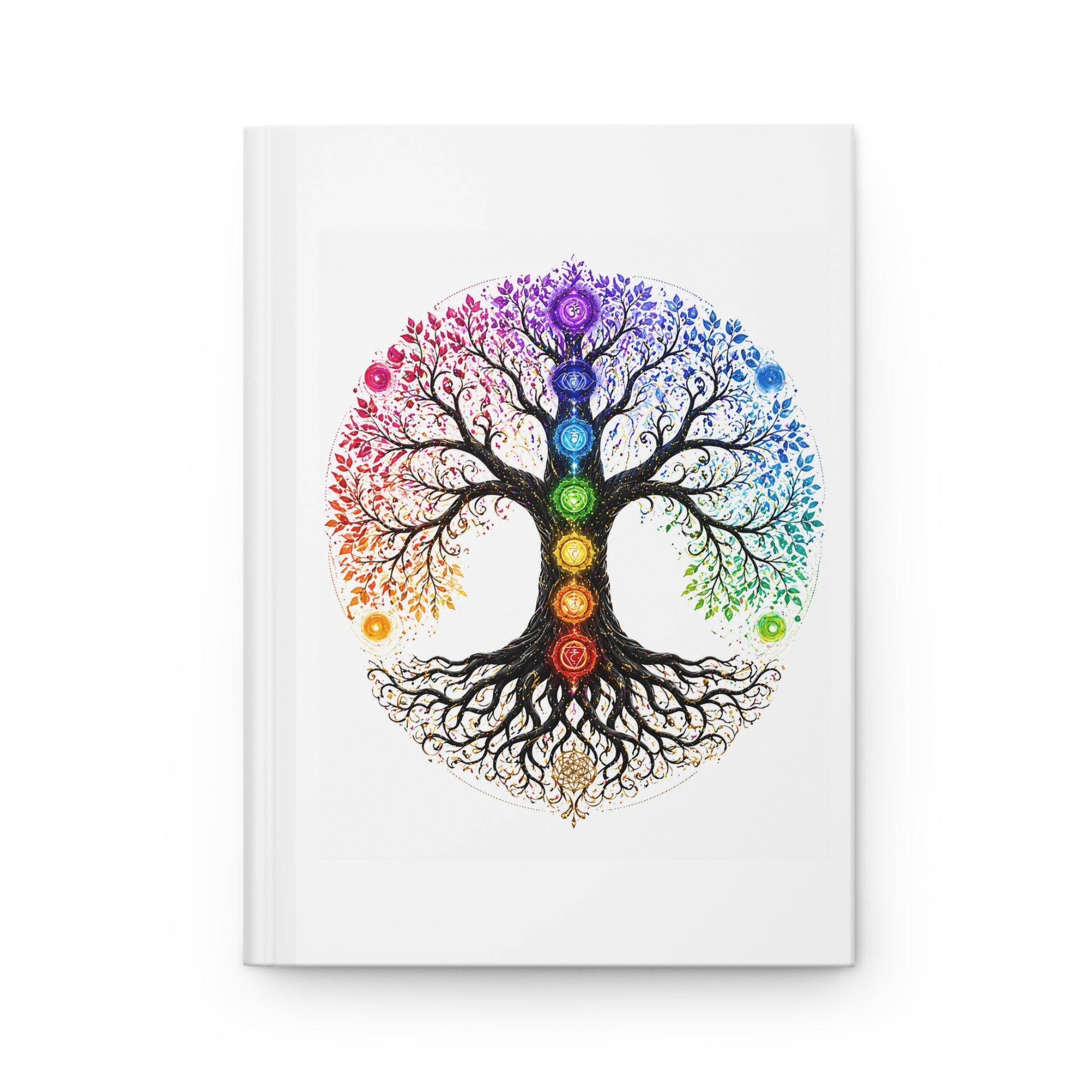 Rainbow Tree Hardcover Journal — Matte Inspirational Notebook for Gratitude, Yoga & Mindfulness