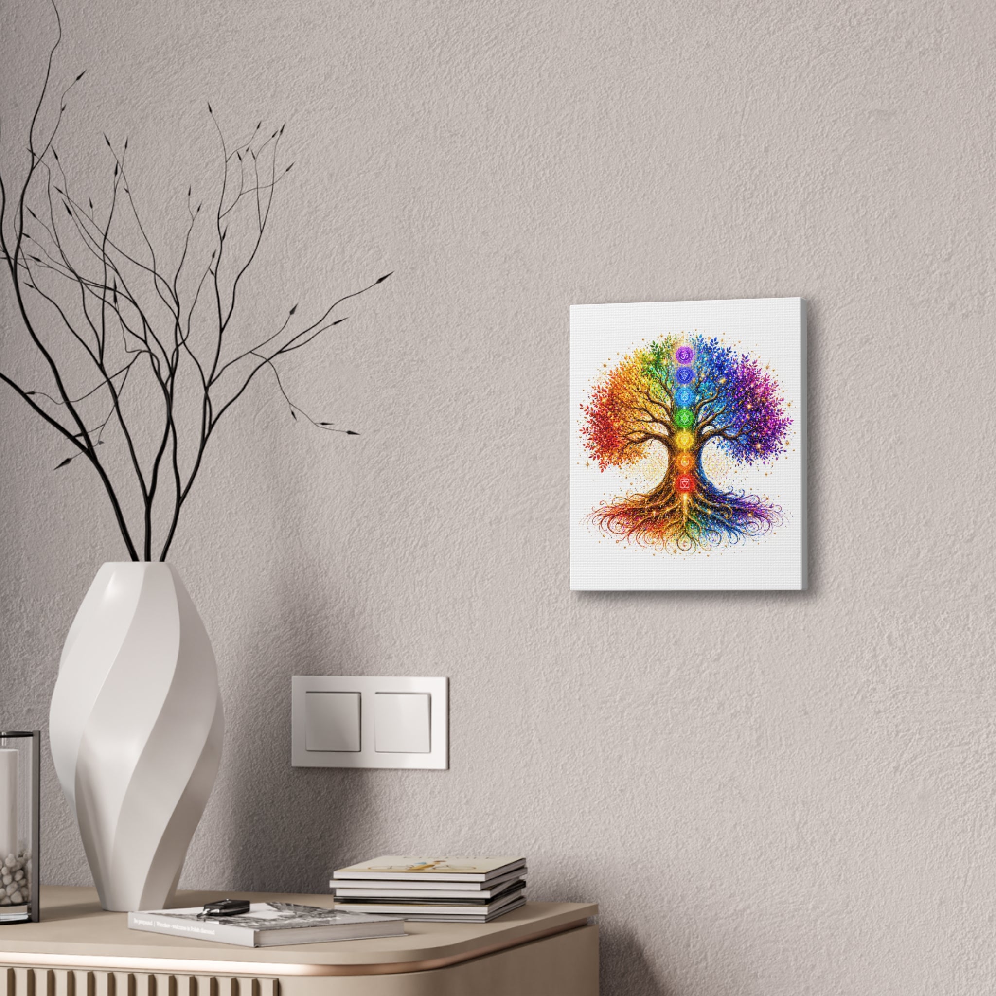 Chakra Tree Canvas Wall Art — Rainbow Spiritual Yoga Decor