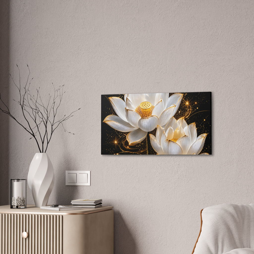 Golden Lotus Canvas Print