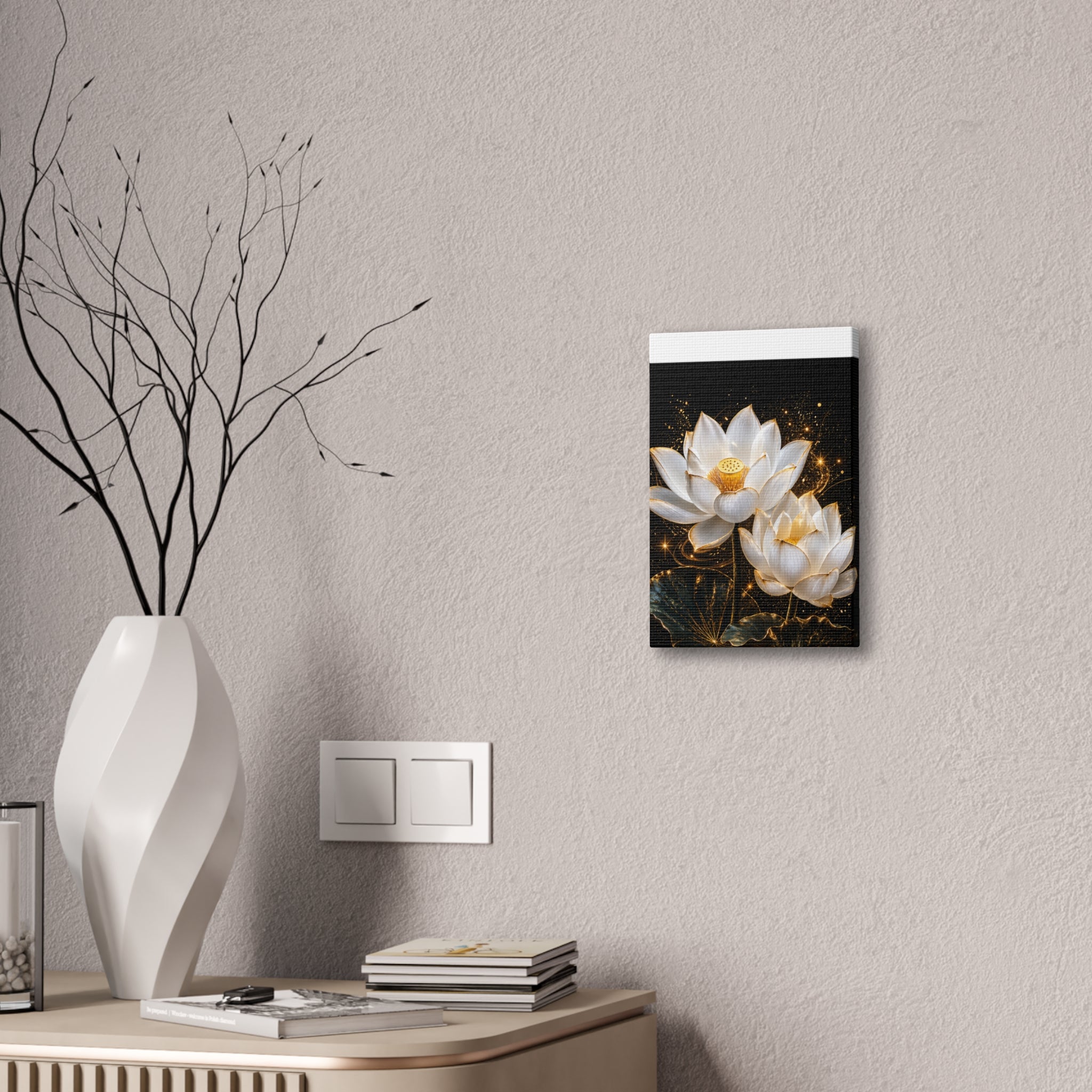 Golden Lotus Canvas Print