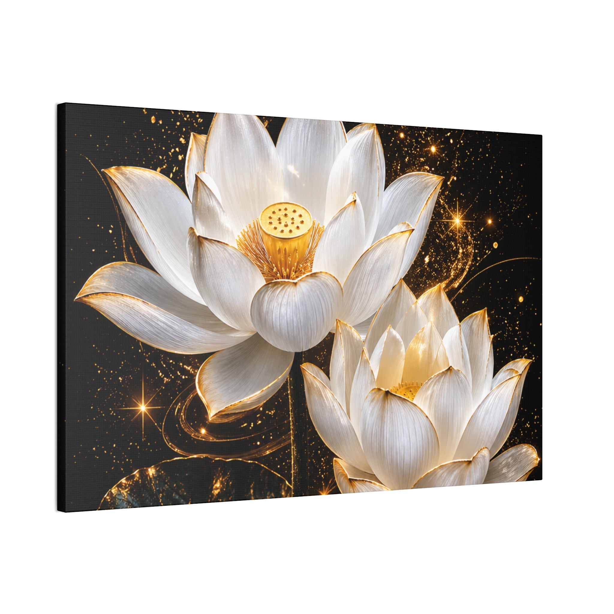 Golden Lotus Canvas Print