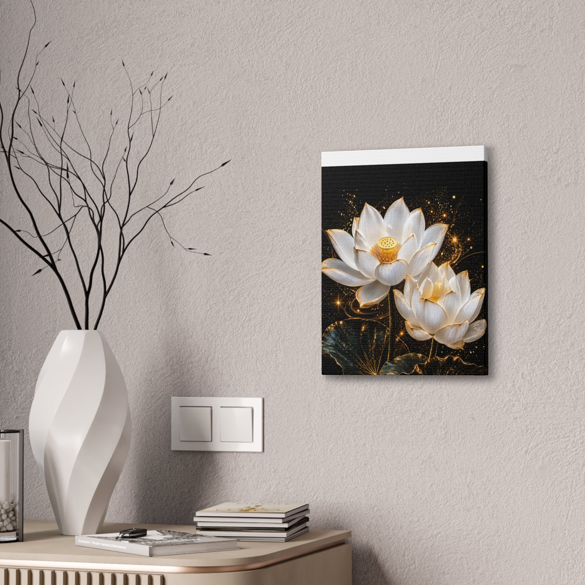 Golden Lotus Canvas Print