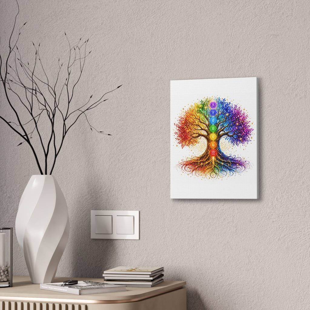 Chakra Tree Canvas Wall Art — Rainbow Spiritual Yoga Decor