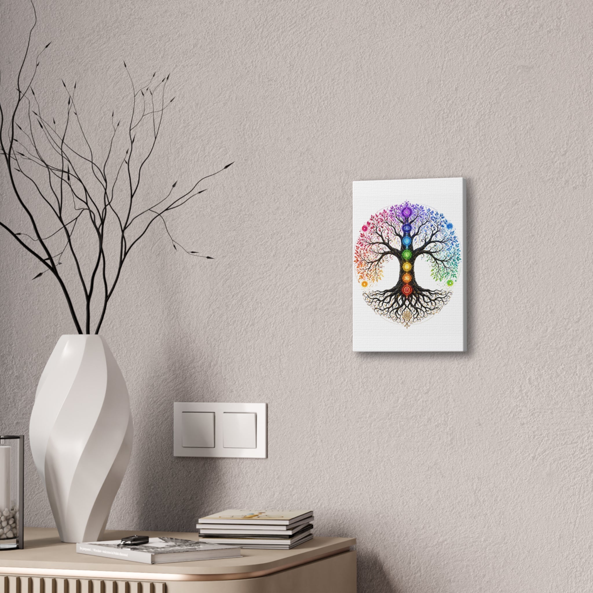 Chakra Tree of Life Canvas Art — Rainbow Chakra Wall Print