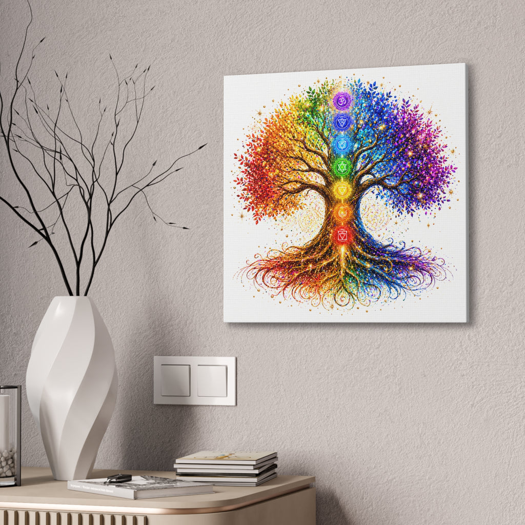 Chakra Tree Canvas Wall Art — Rainbow Spiritual Yoga Decor