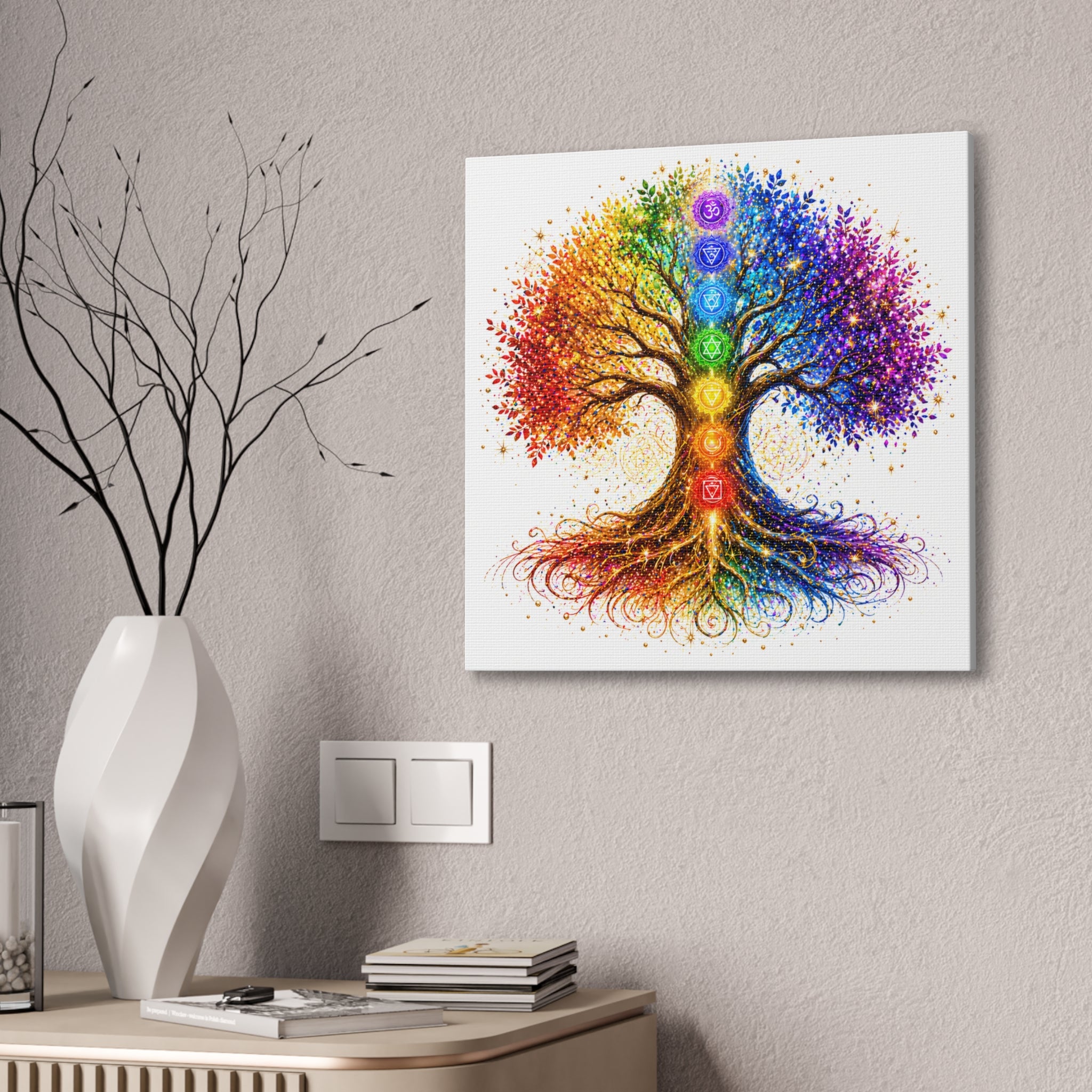 Chakra Tree Canvas Wall Art — Rainbow Spiritual Yoga Decor