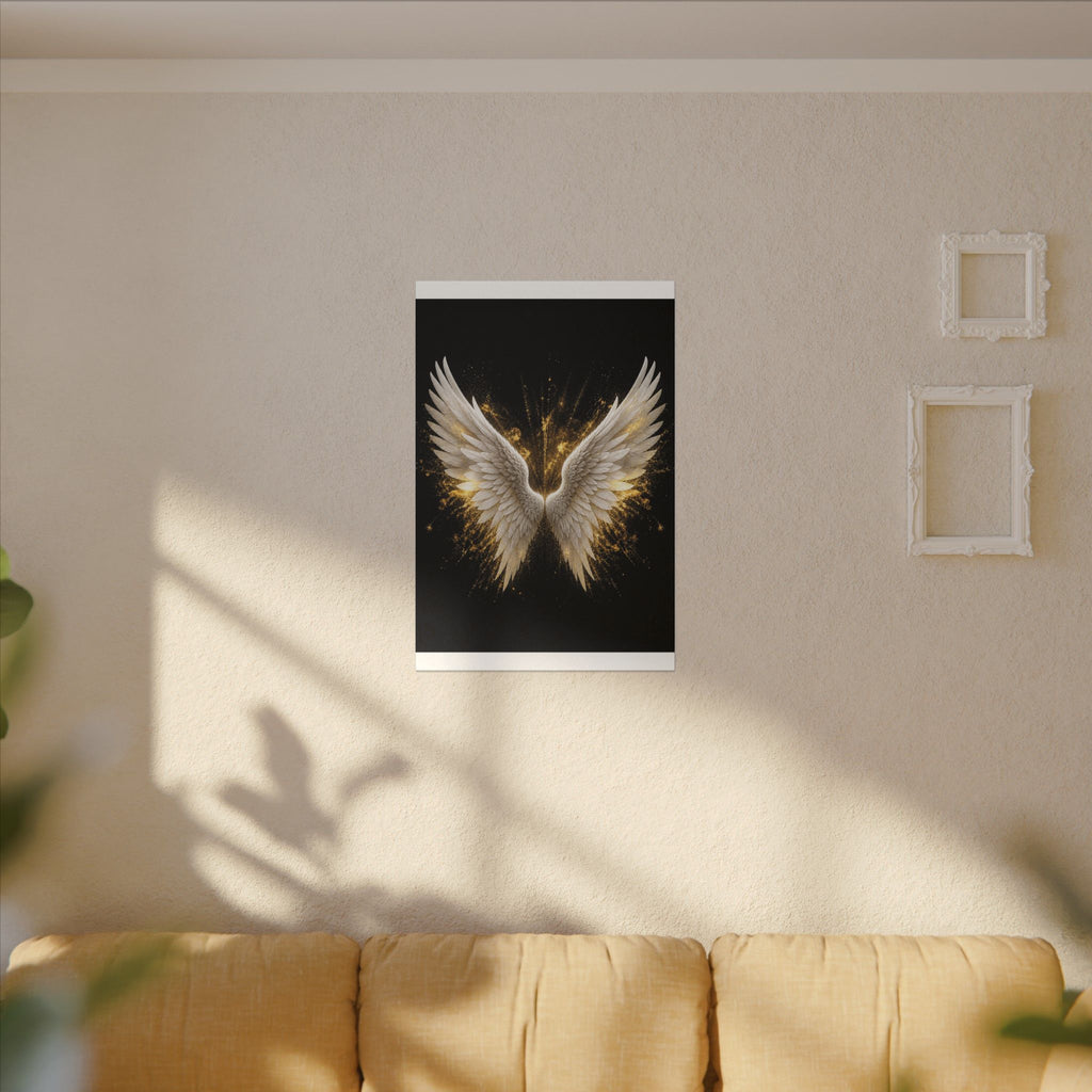 Angel Wings Canvas Print – Golden Feather Wall Art