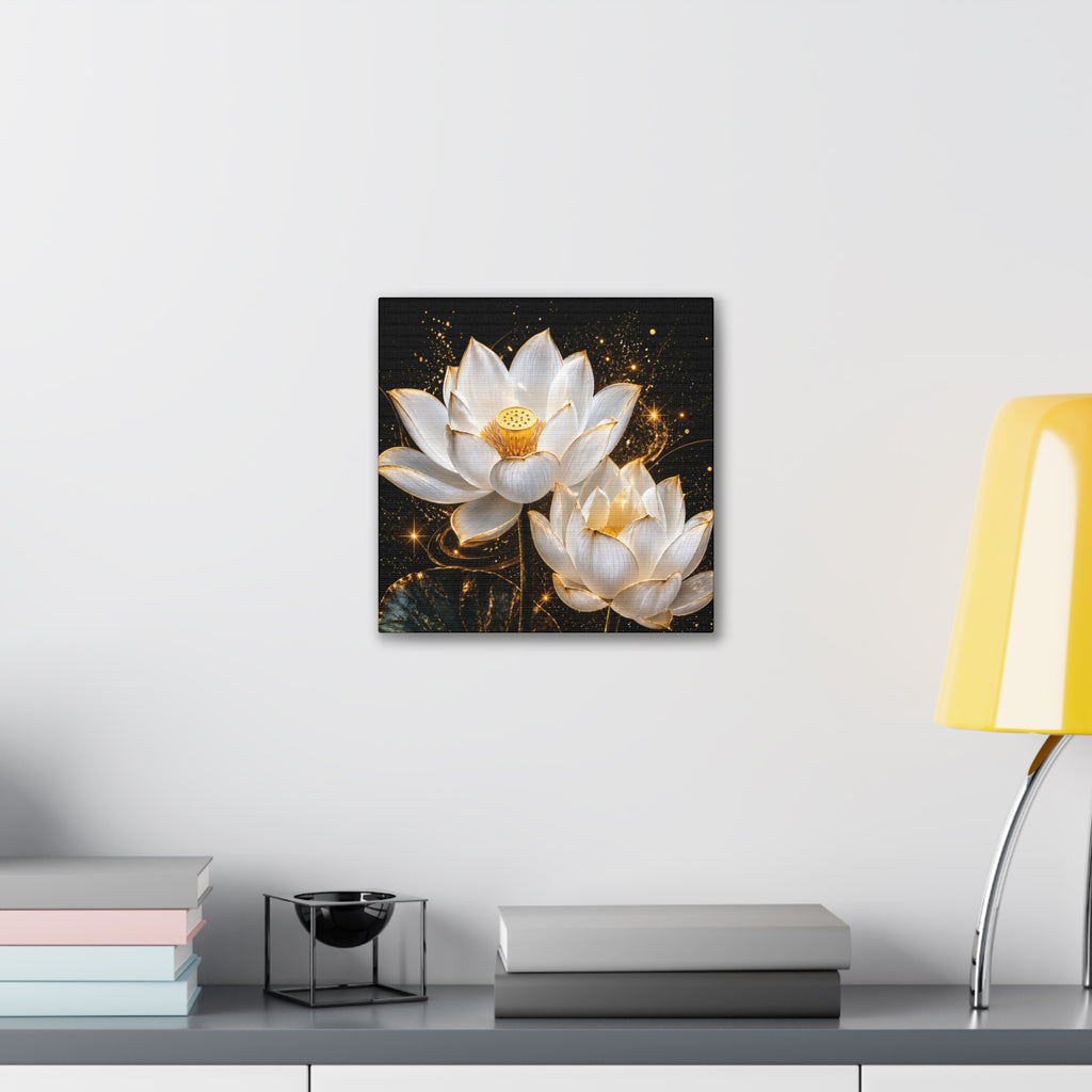 Golden Lotus Canvas Print