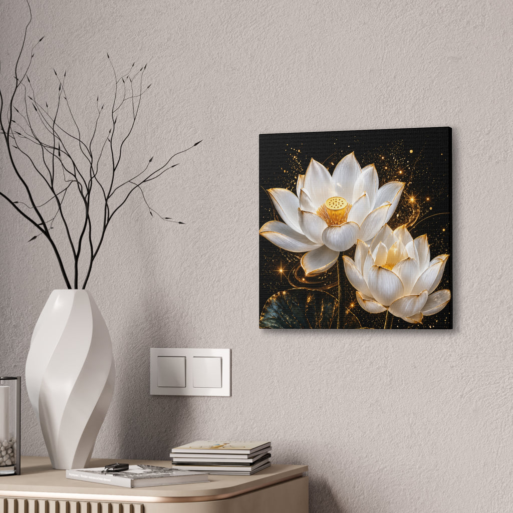 Golden Lotus Canvas Print