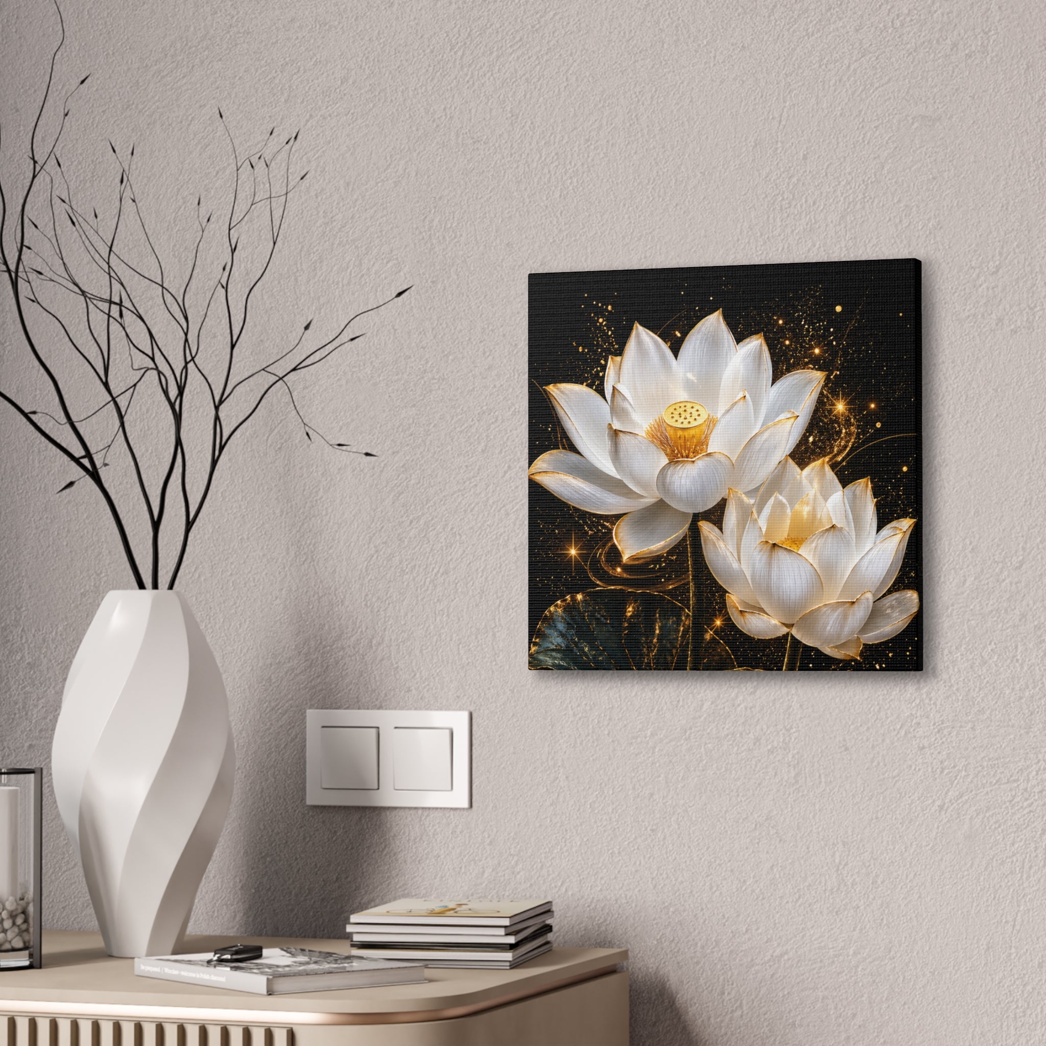 Golden Lotus Canvas Print