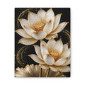 Golden Lotus Canvas Print — Elegant Floral Wall Art