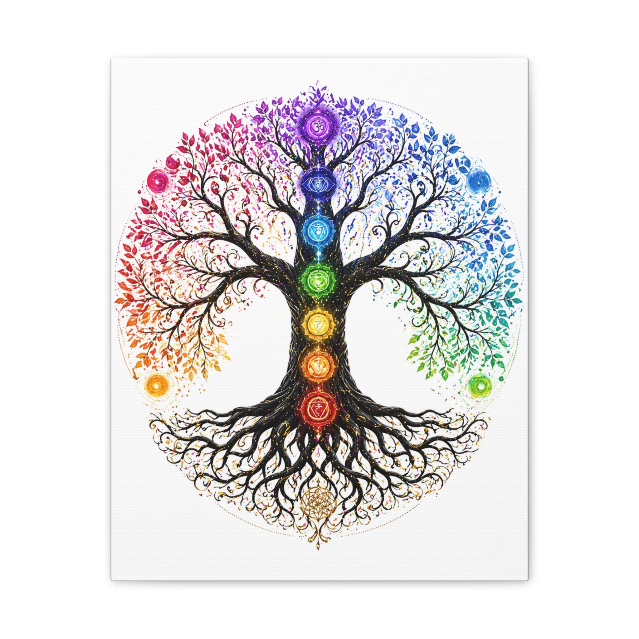 Chakra Tree of Life Canvas Art — Rainbow Chakra Wall Print