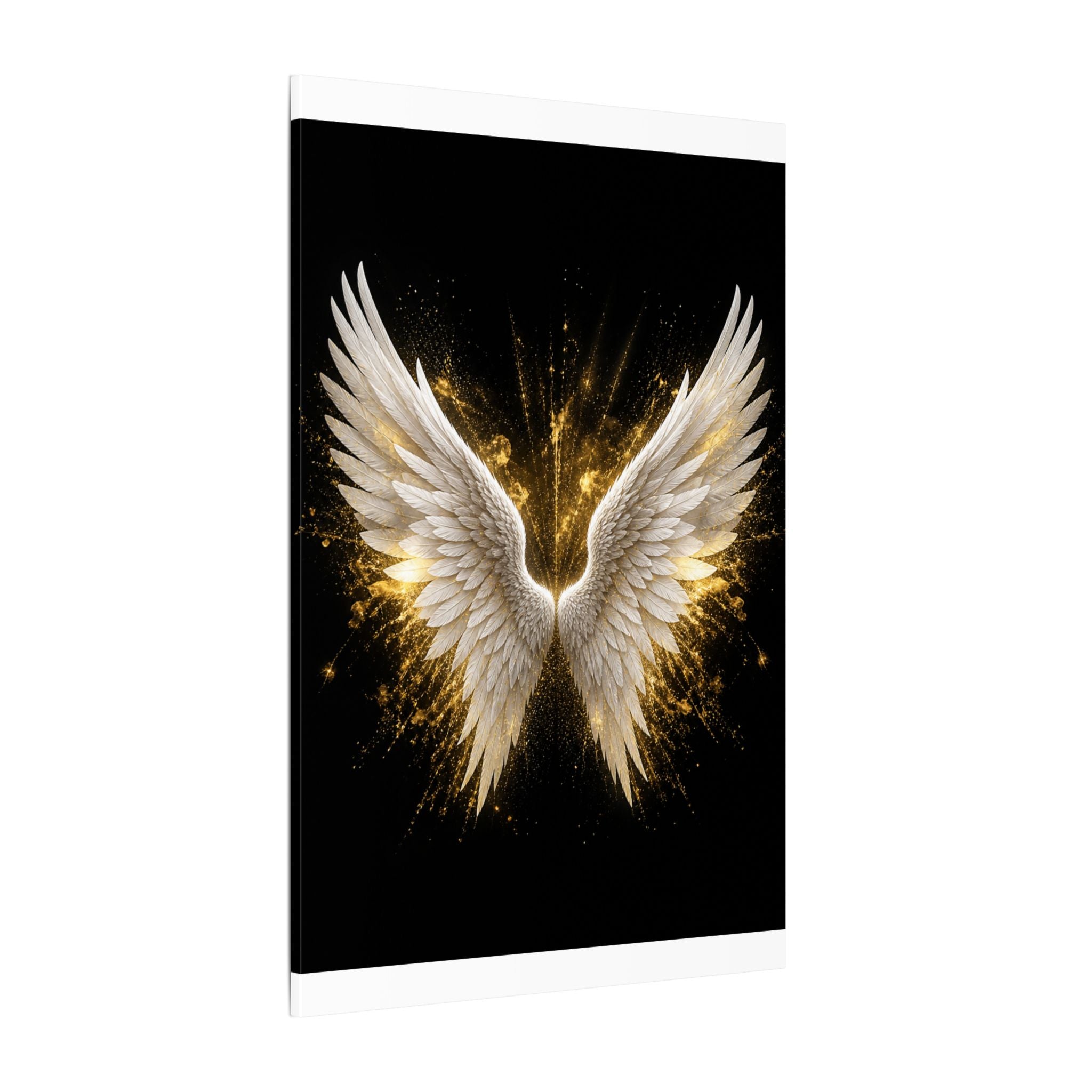 Angel Wings Canvas Print – Golden Feather Wall Art
