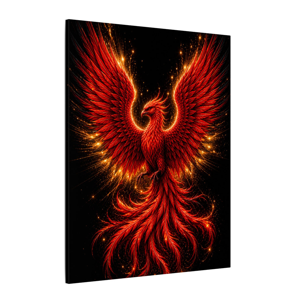 Fiery Phoenix Matte Stretched Canvas