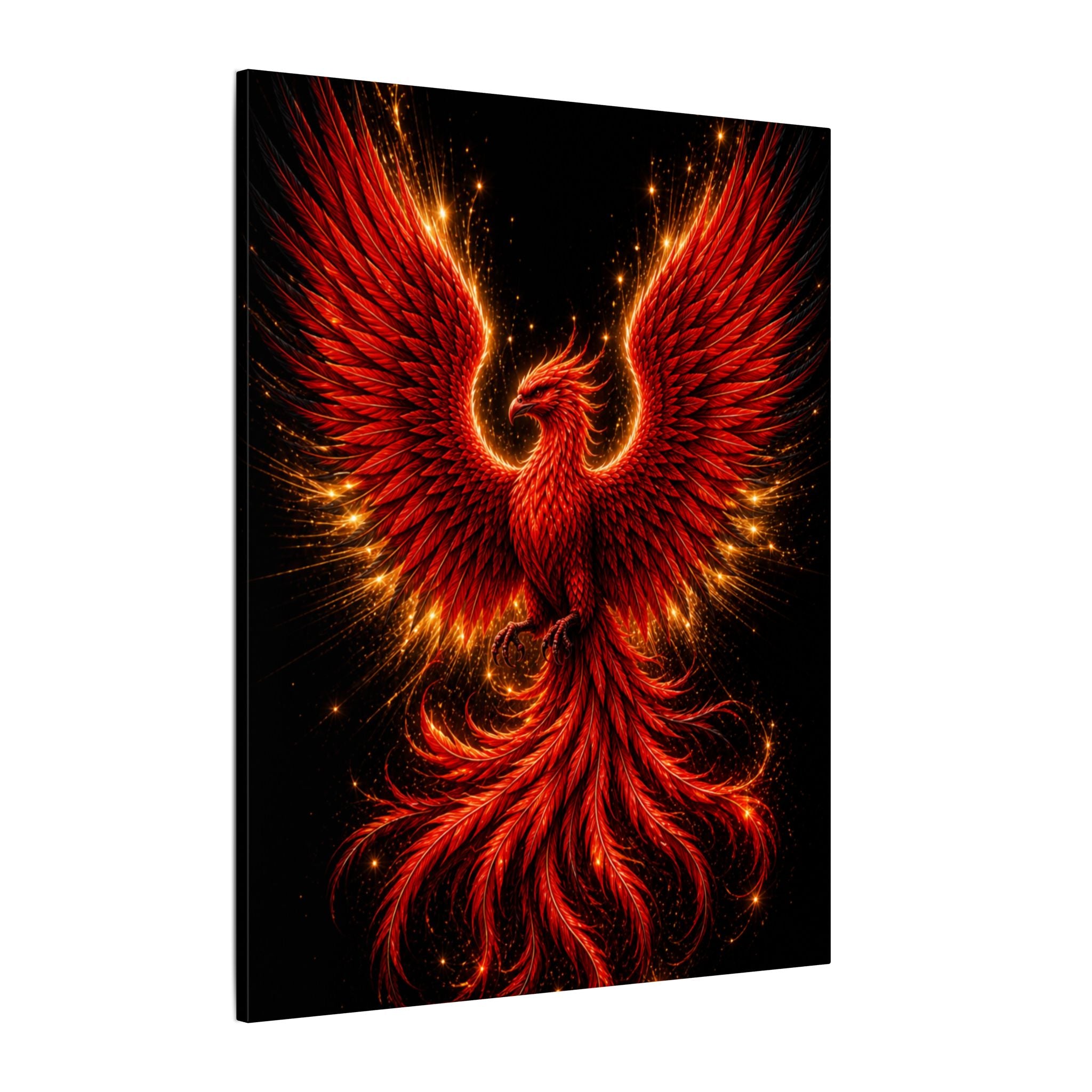 Fiery Phoenix Matte Stretched Canvas