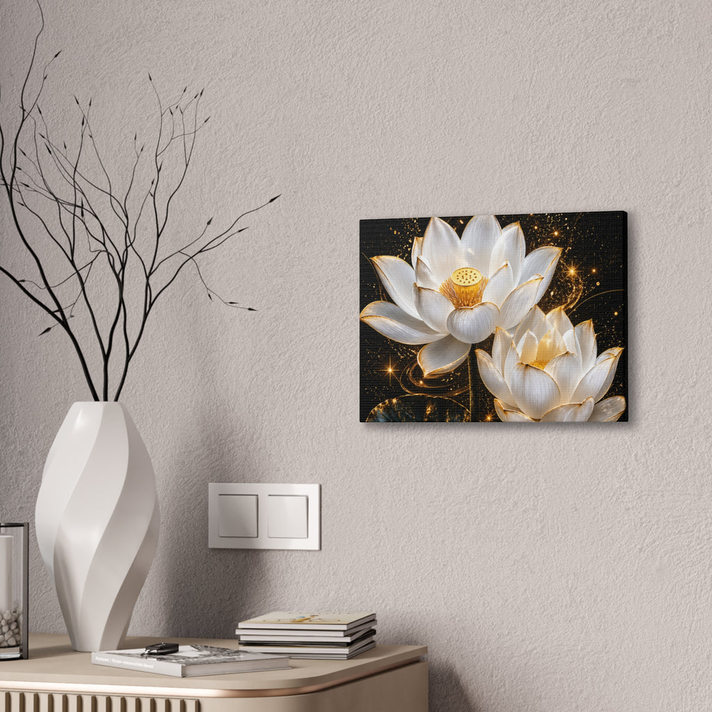 Golden Lotus Canvas Print