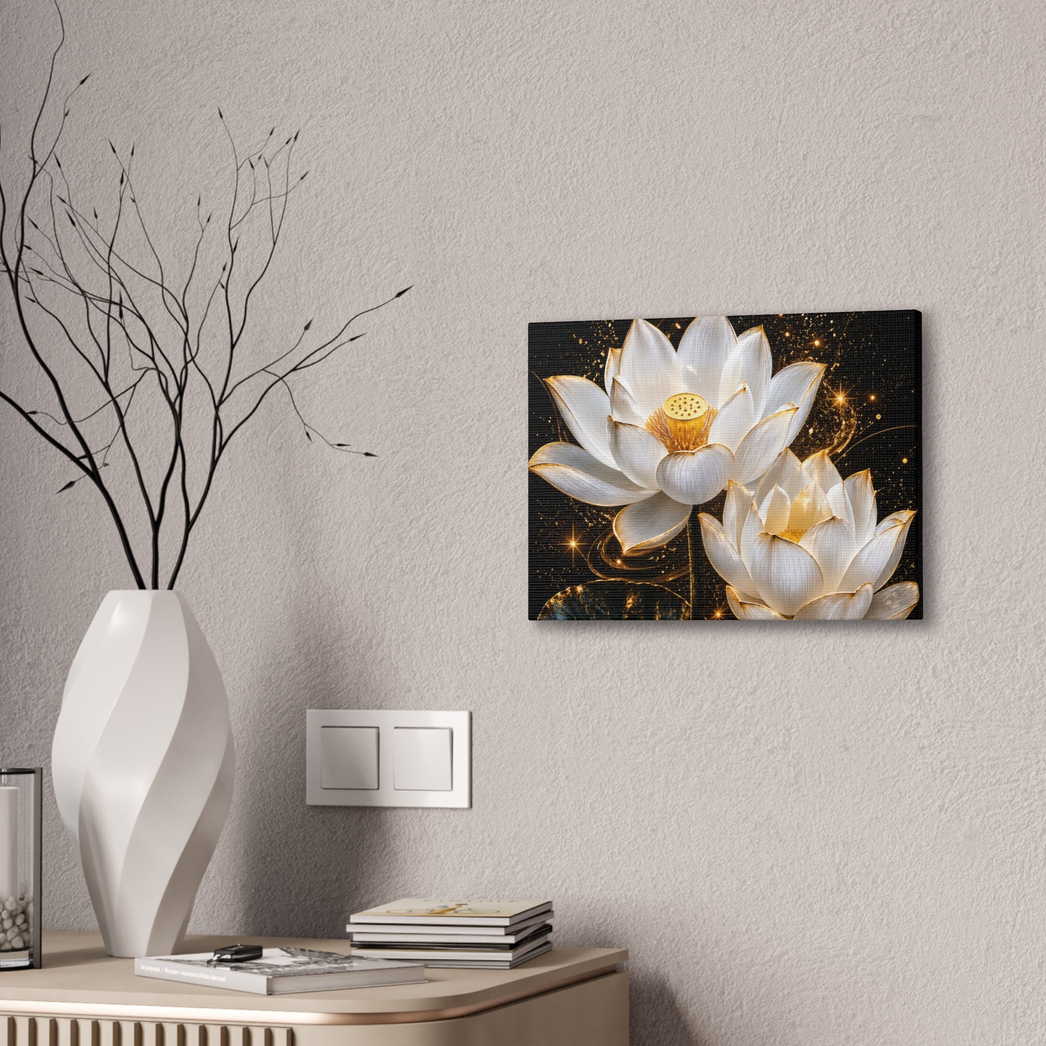 Golden Lotus Canvas Print