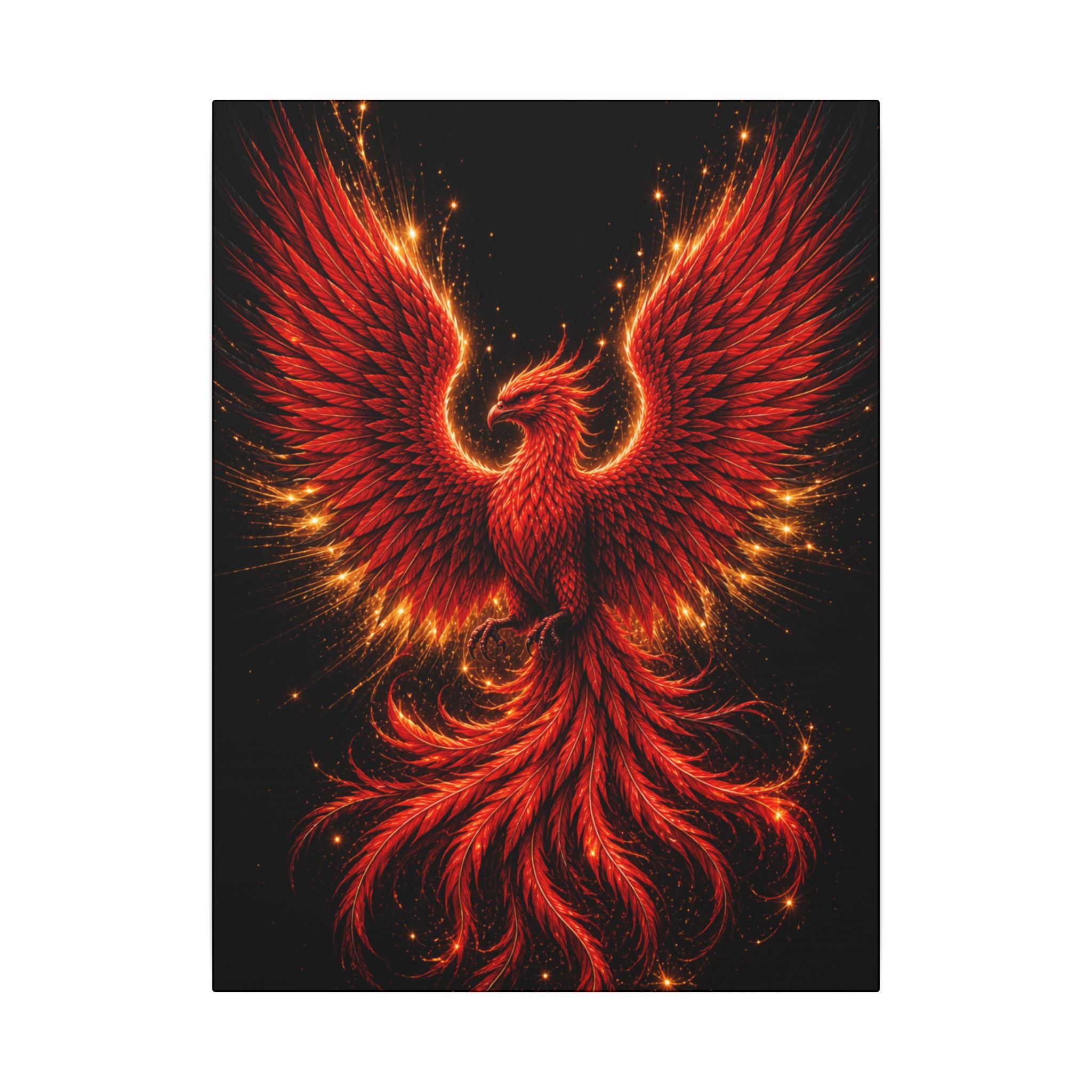 Fiery Phoenix Matte Stretched Canvas