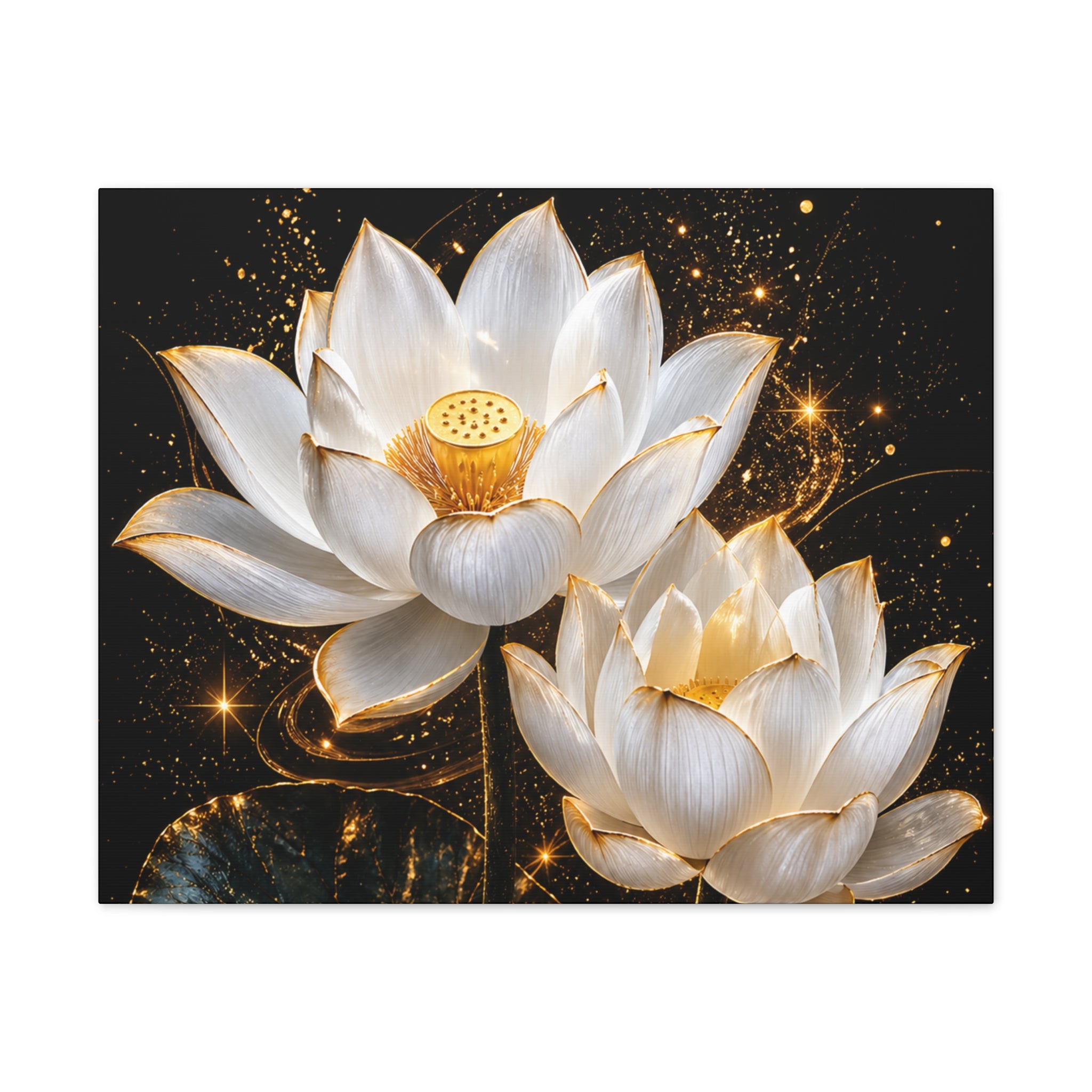 Golden Lotus Canvas Print