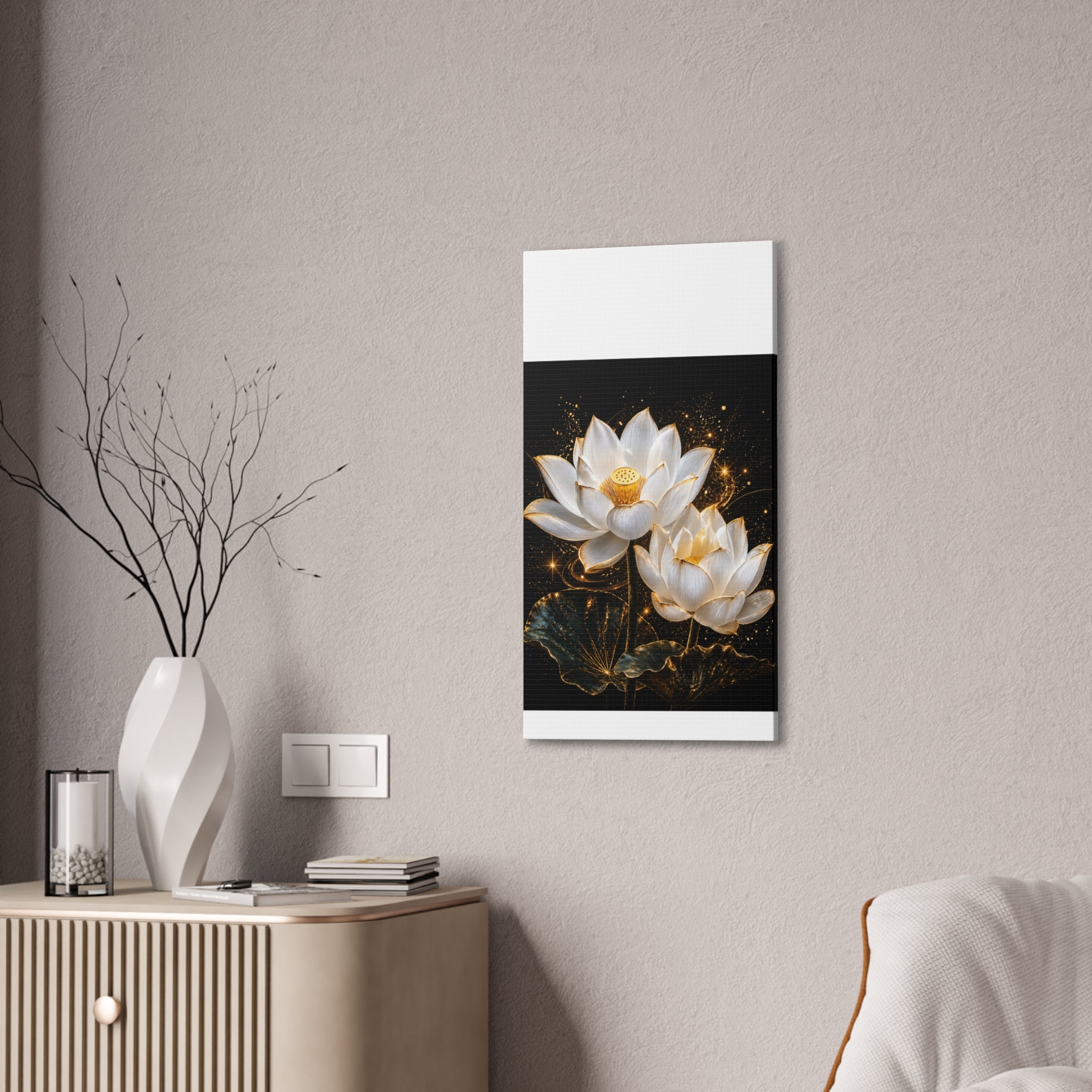 Golden Lotus Canvas Print