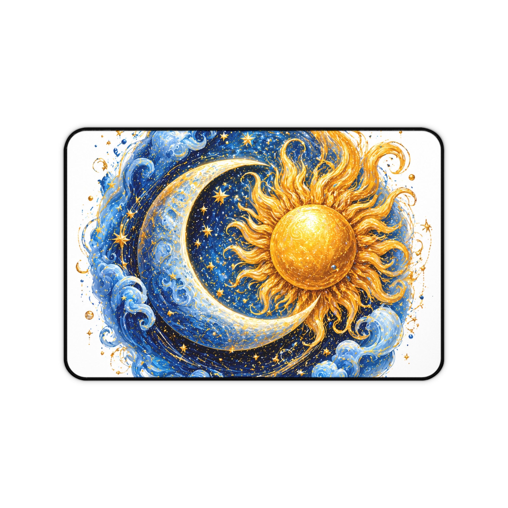 Sun & Moon Desk Mat — Celestial Starry Mouse Pad for Astrology Lovers