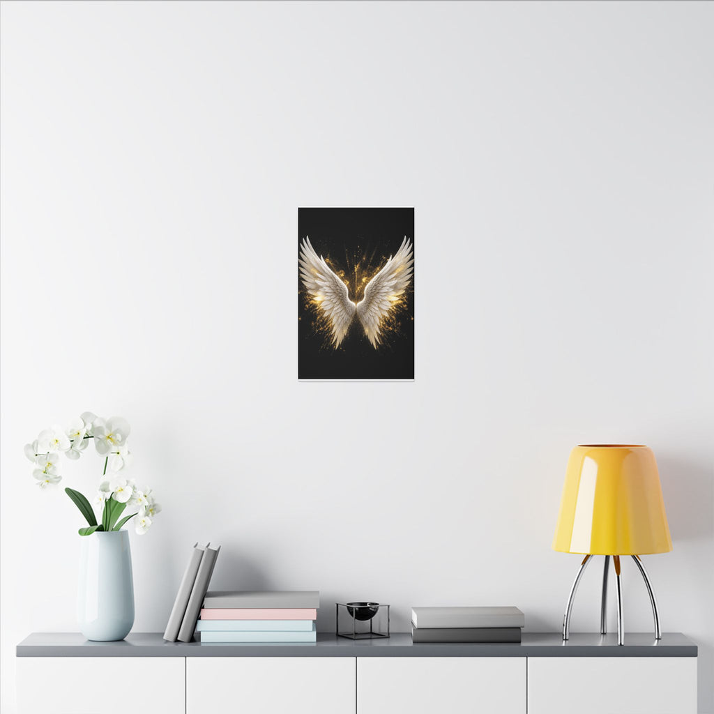 Angel Wings Canvas Print – Golden Feather Wall Art