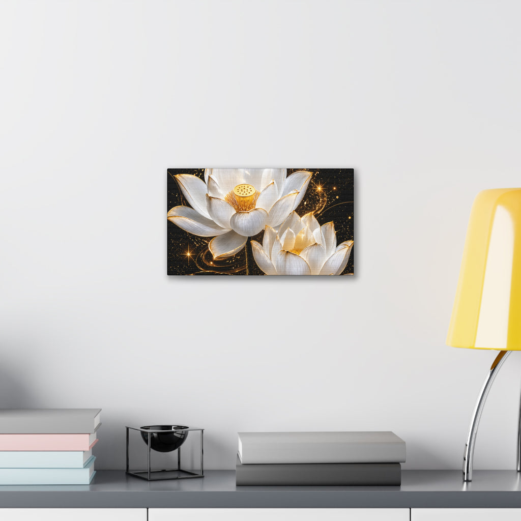 Golden Lotus Canvas Print