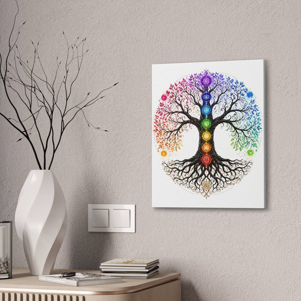 Chakra Tree of Life Canvas Art — Rainbow Chakra Wall Print