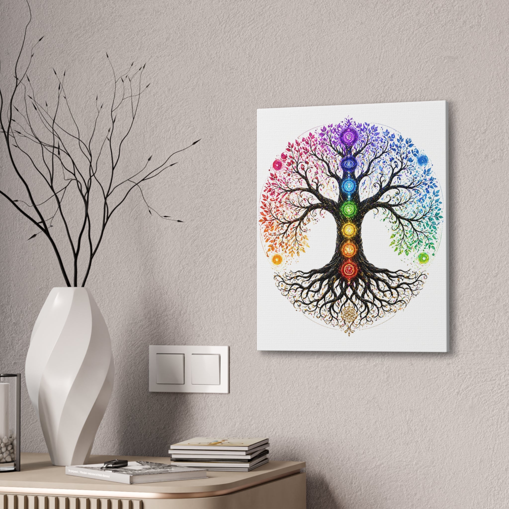 Chakra Tree of Life Canvas Art — Rainbow Chakra Wall Print