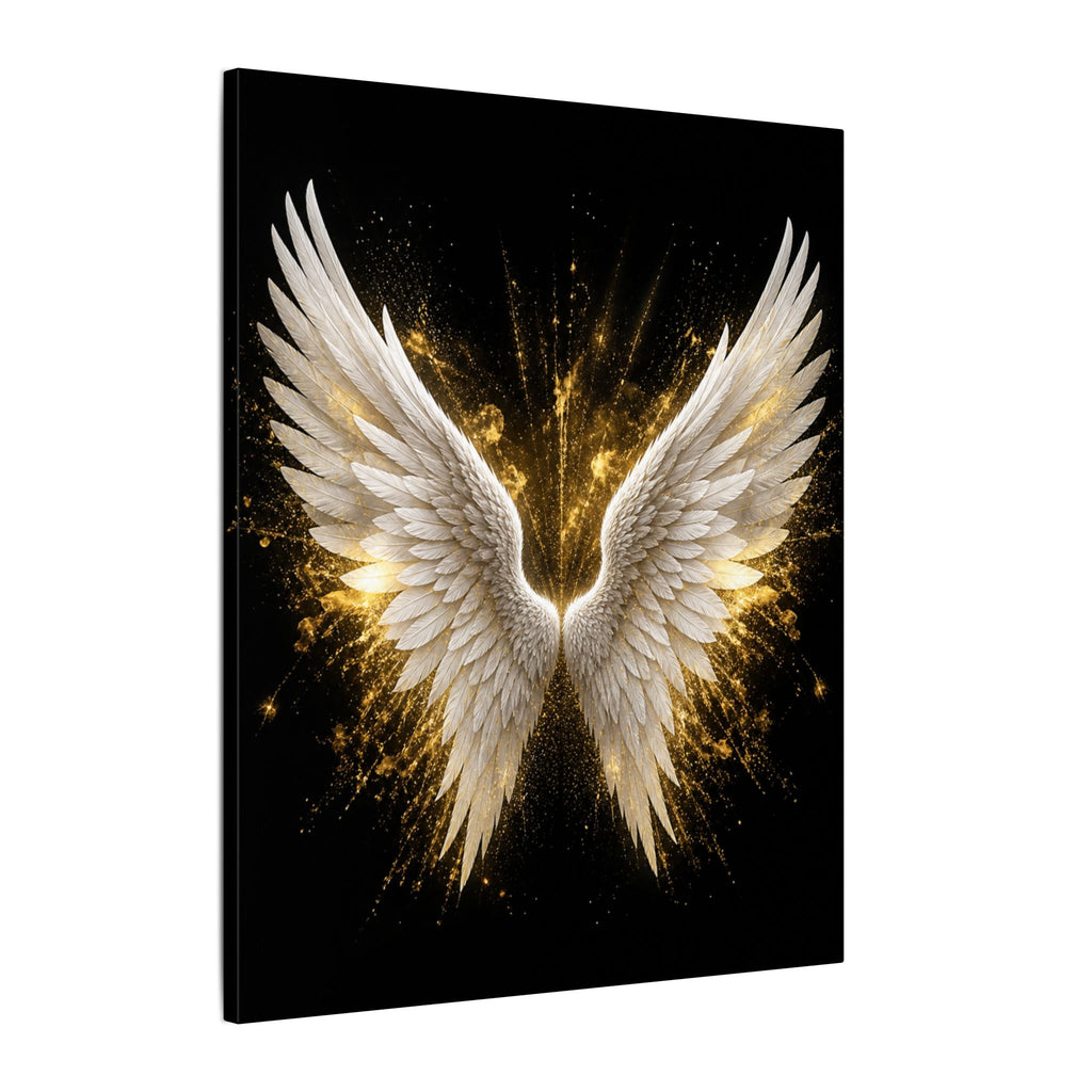 Angel Wings Canvas Print – Golden Feather Wall Art
