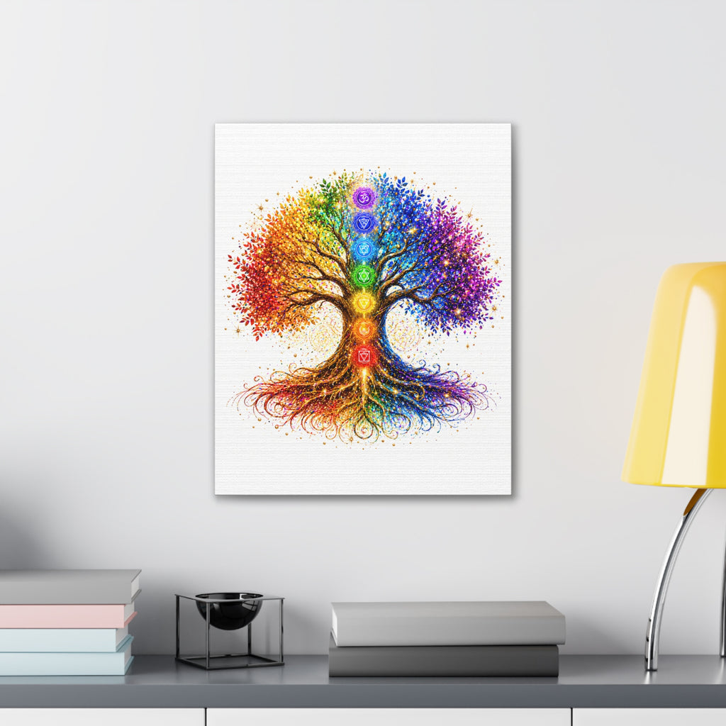 Chakra Tree Canvas Wall Art — Rainbow Spiritual Yoga Decor