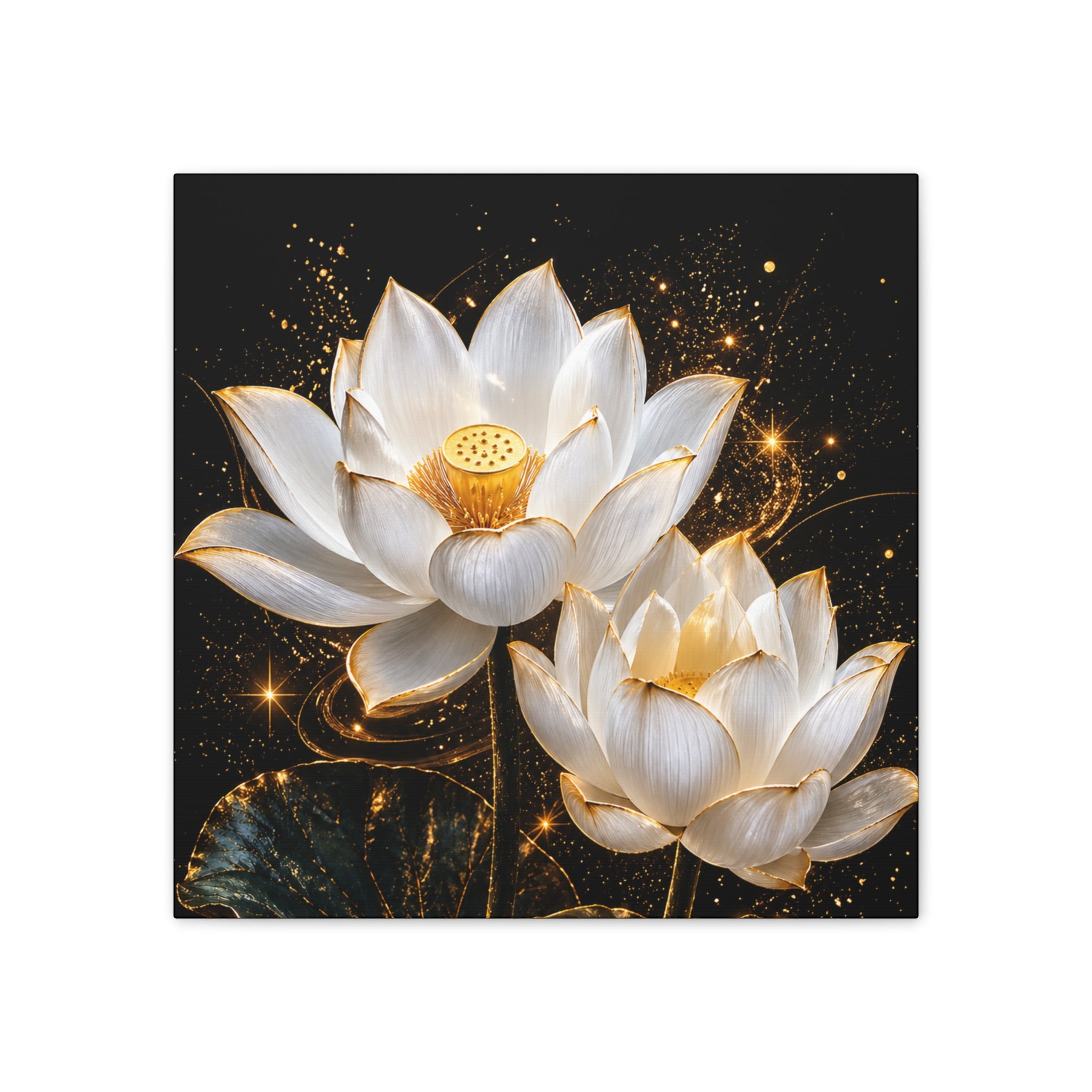 Golden Lotus Canvas Print