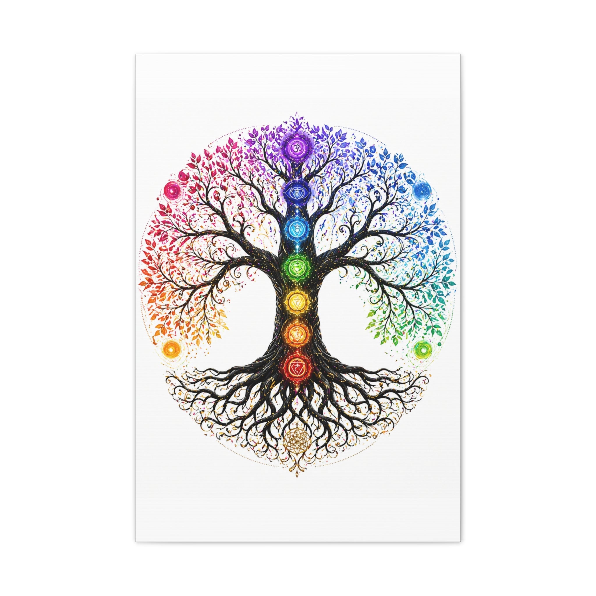 Chakra Tree of Life Canvas Art — Rainbow Chakra Wall Print