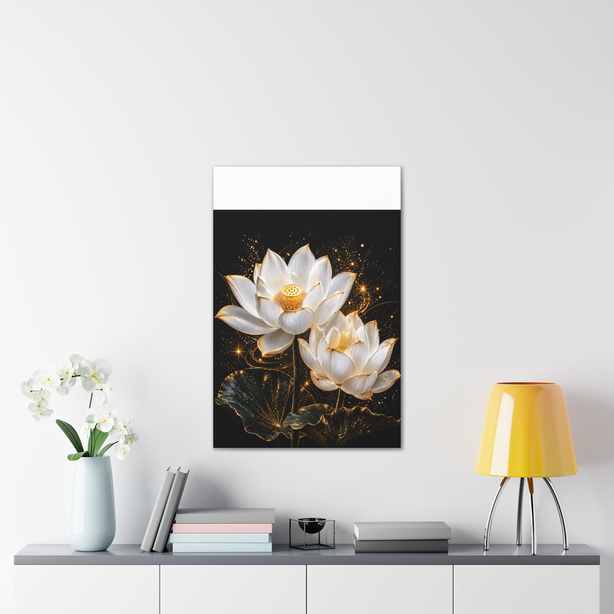 Golden Lotus Canvas Print