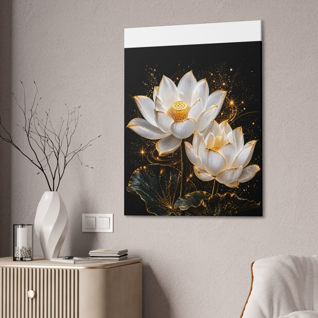 Golden Lotus Canvas Print