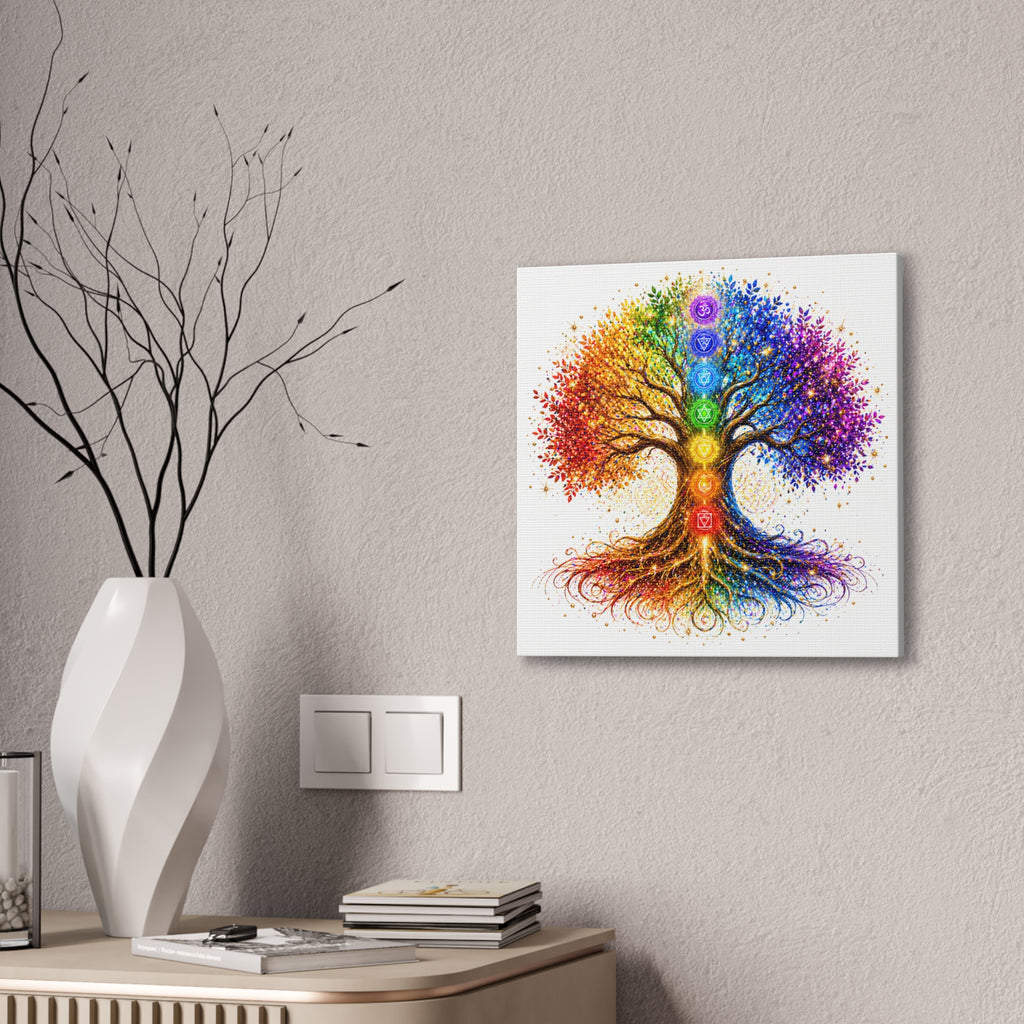 Chakra Tree Canvas Wall Art — Rainbow Spiritual Yoga Decor