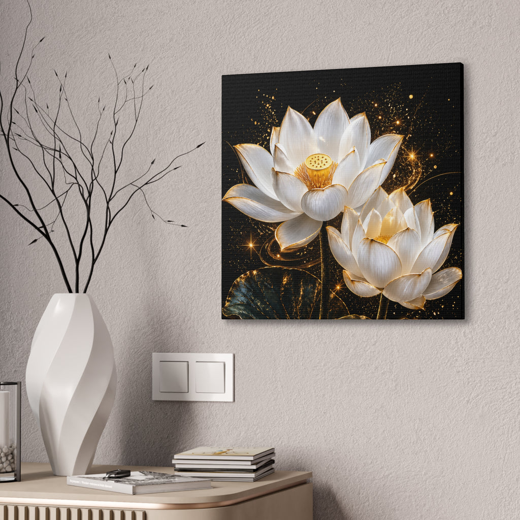 Golden Lotus Canvas Print
