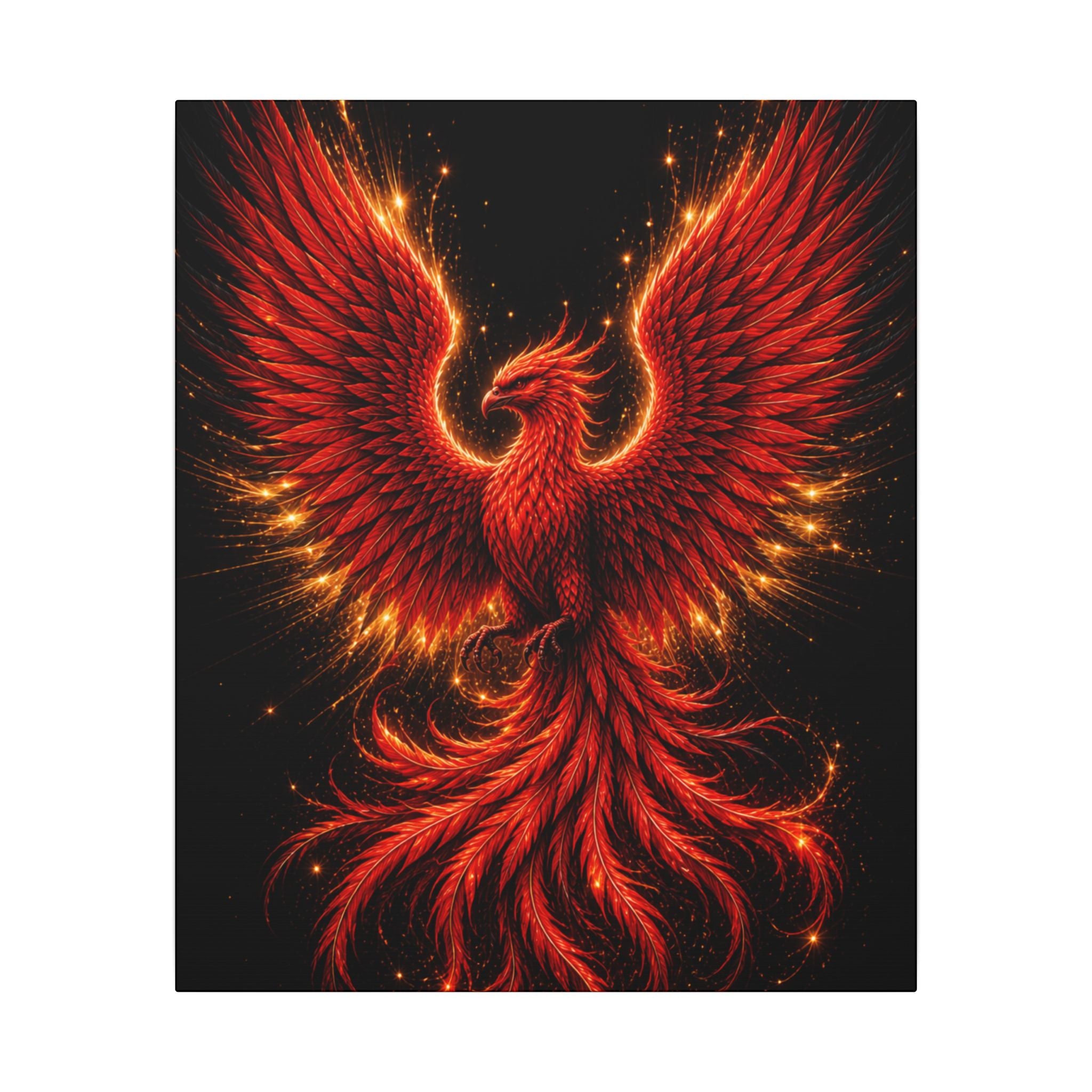 Fiery Phoenix Matte Stretched Canvas