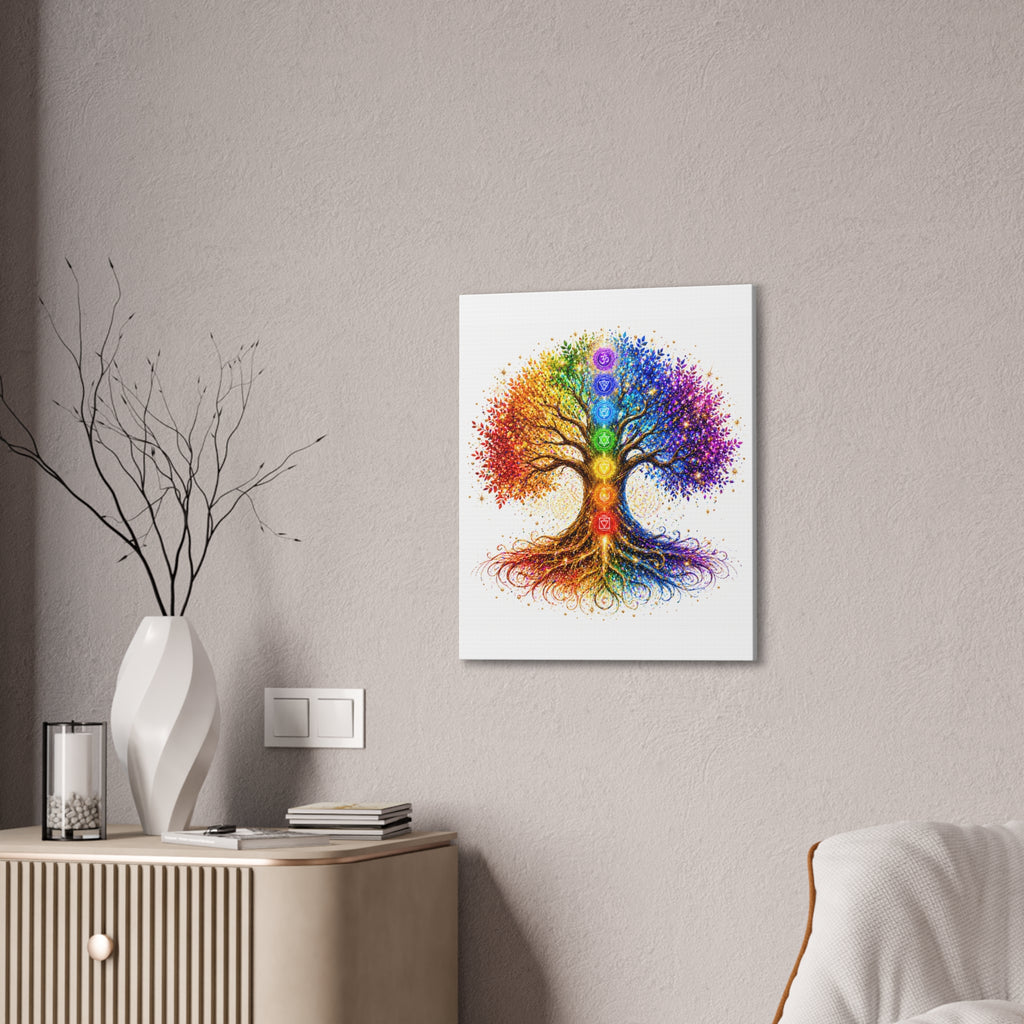 Chakra Tree Canvas Wall Art — Rainbow Spiritual Yoga Decor