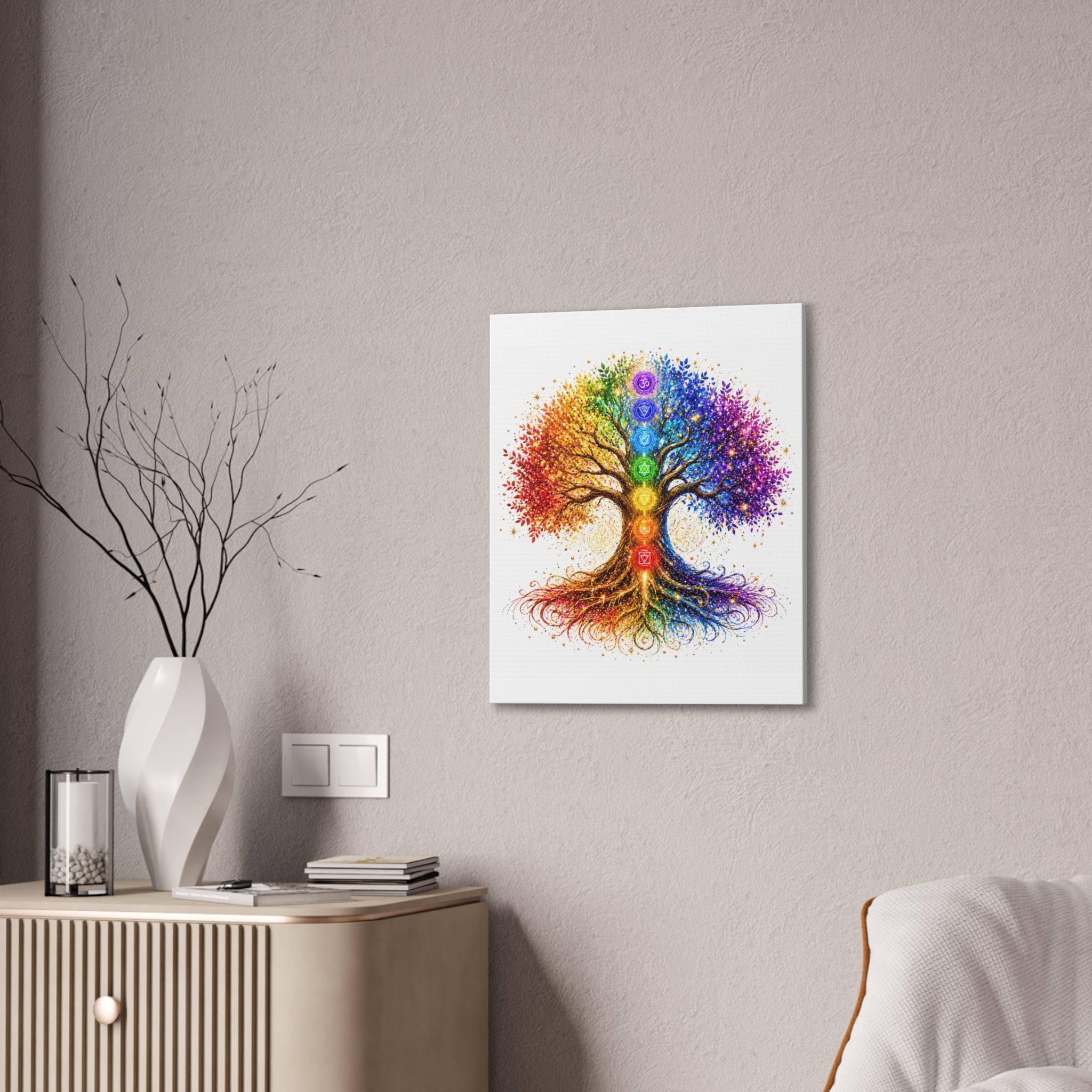 Chakra Tree Canvas Wall Art — Rainbow Spiritual Yoga Decor