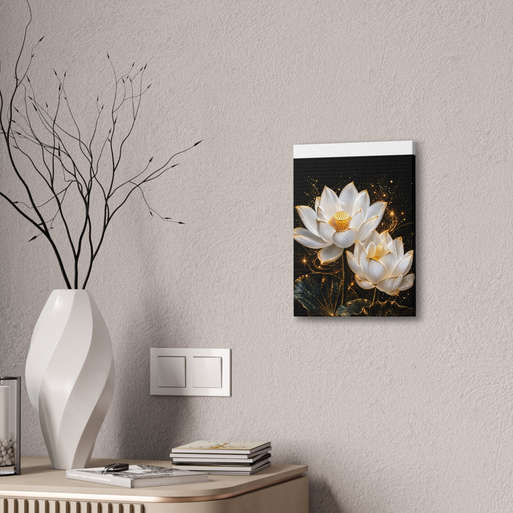 Golden Lotus Canvas Print