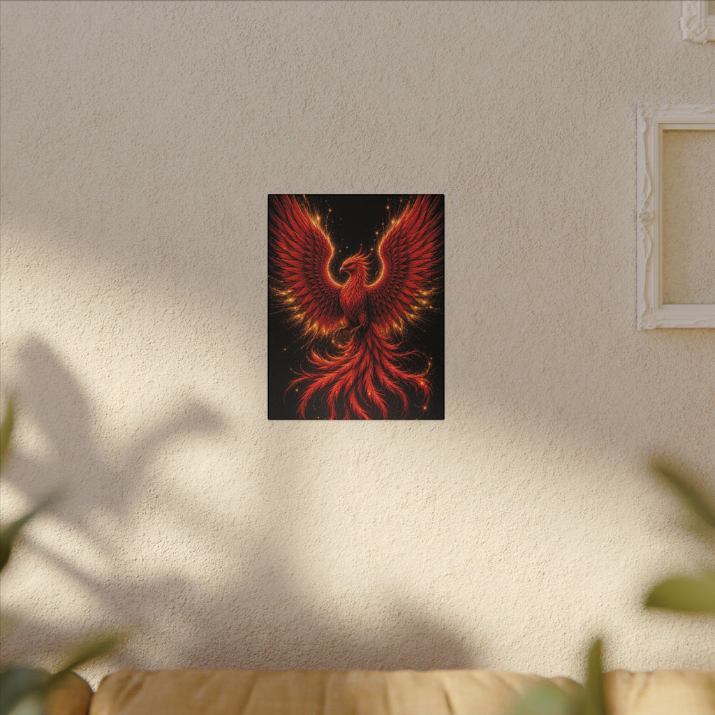 Fiery Phoenix Matte Stretched Canvas