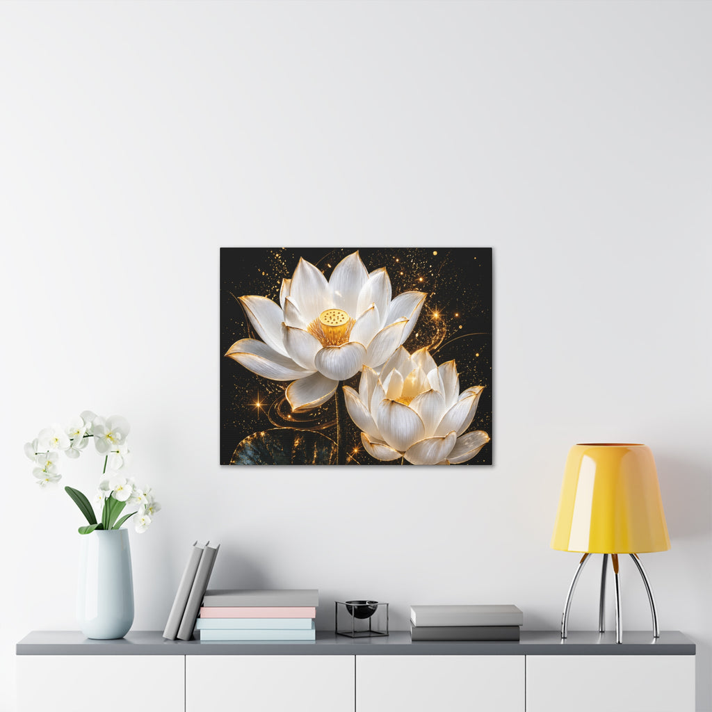 Golden Lotus Canvas Print