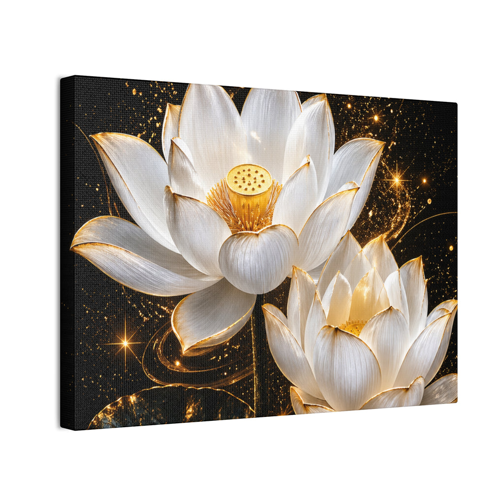 Golden Lotus Canvas Print