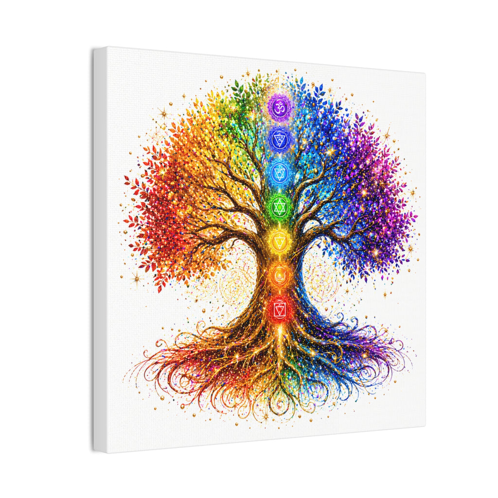 Chakra Tree Canvas Wall Art — Rainbow Spiritual Yoga Decor