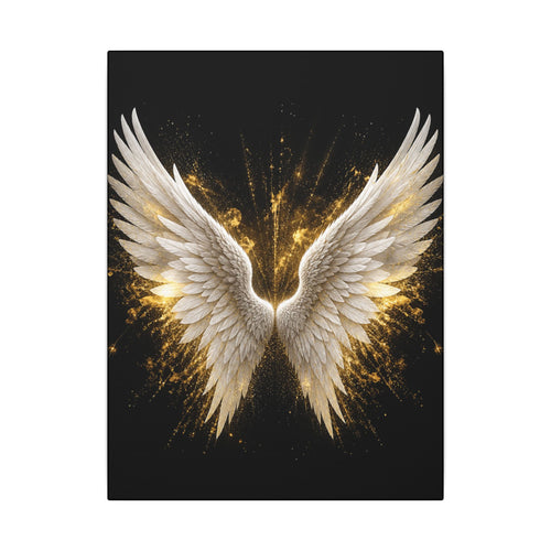 Angel Wings Canvas Print – Golden Feather Wall Art