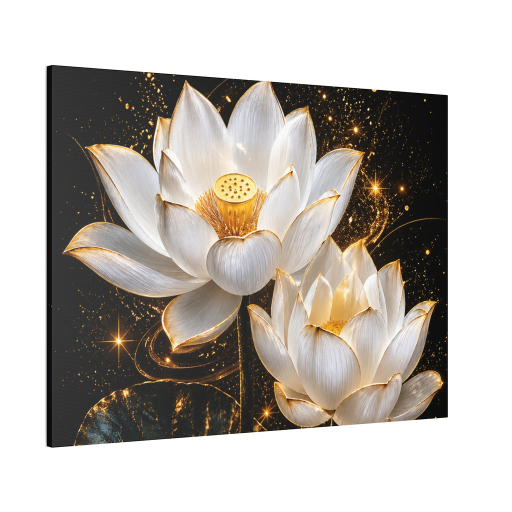 Golden Lotus Canvas Print
