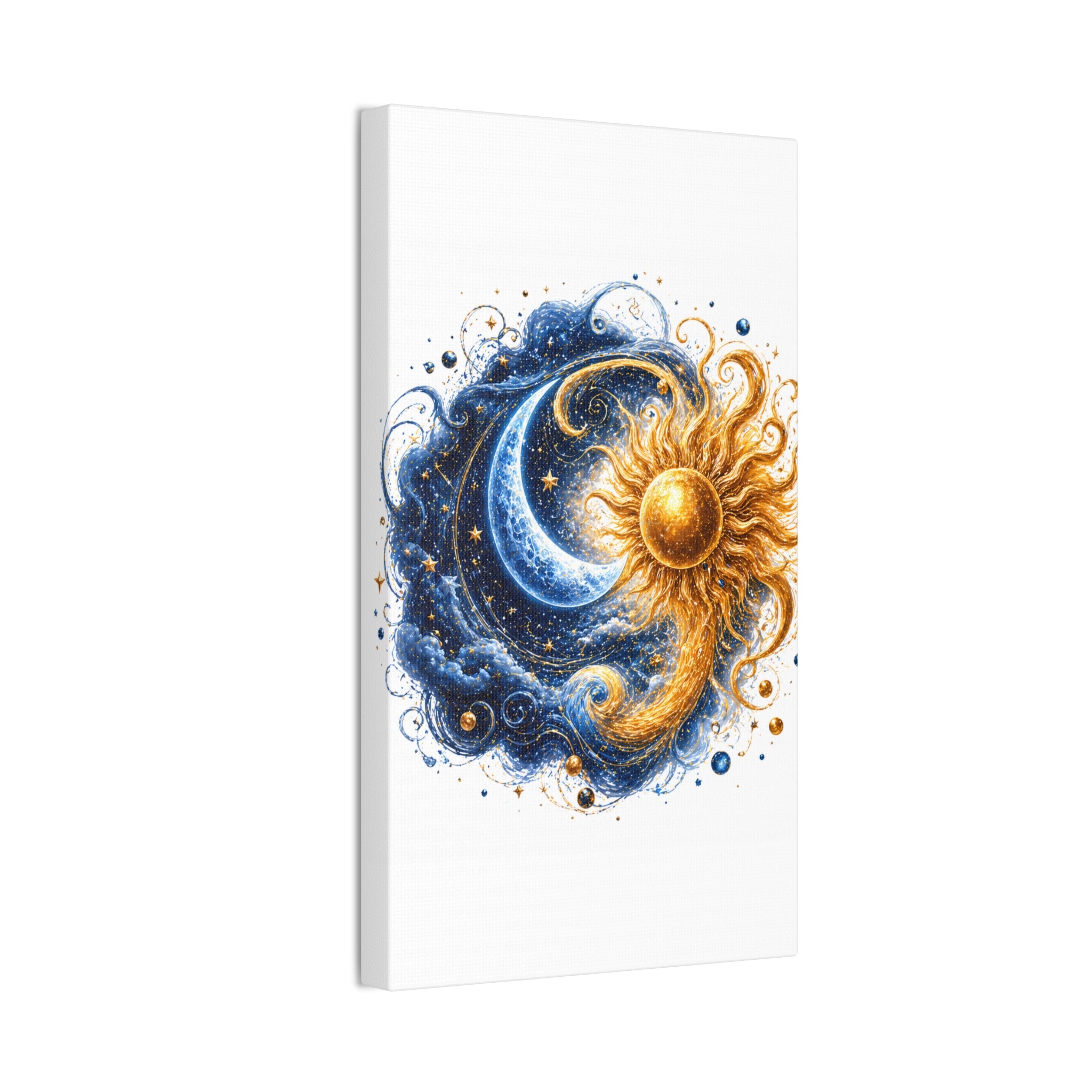 Sun and Moon Wall Art Canvas - Cosmic Celestial Painting