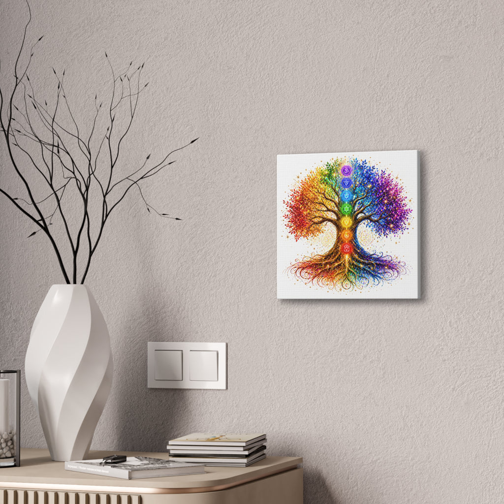Chakra Tree Canvas Wall Art — Rainbow Spiritual Yoga Decor